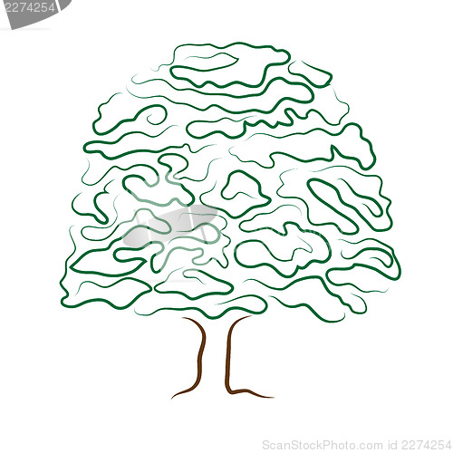 Image of stylized tree silhouette isolated on white background