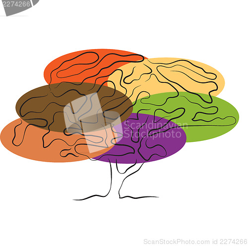 Image of stylized tree silhouette isolated on white background
