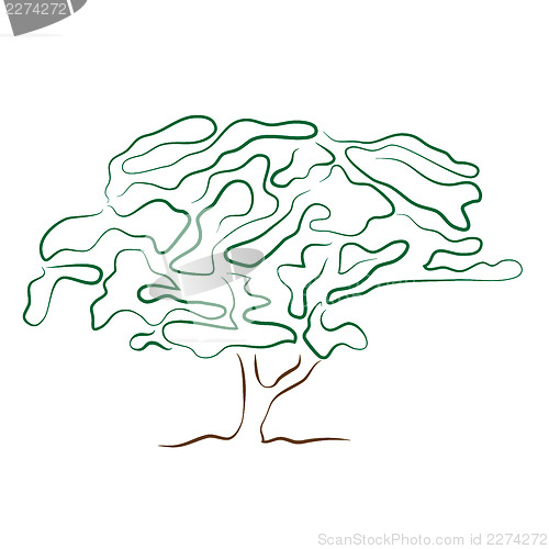 Image of stylized tree silhouette isolated on white background