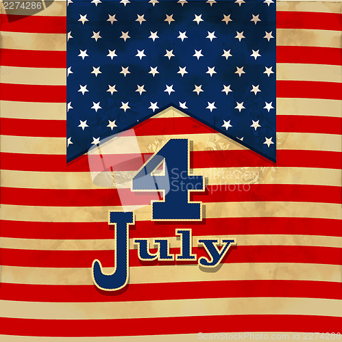 Image of American flag background with stars symbolizing 4th july indepen