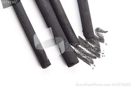 Image of Artist's black charcoal with smudge