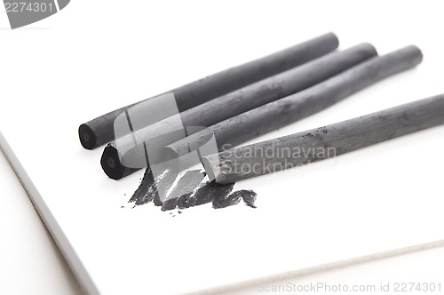 Image of Artist's black charcoal with smudge