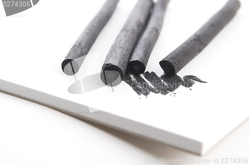 Image of Artist's black charcoal with smudge