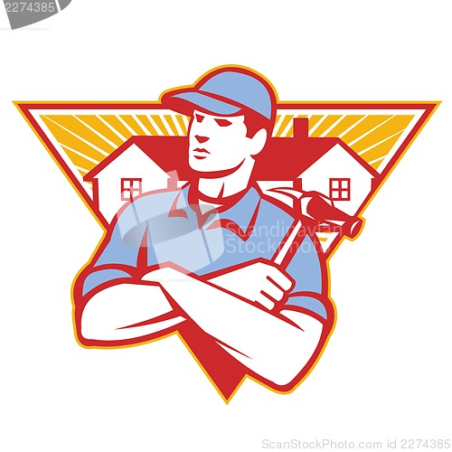 Image of Builder Construction Worker Hammer House