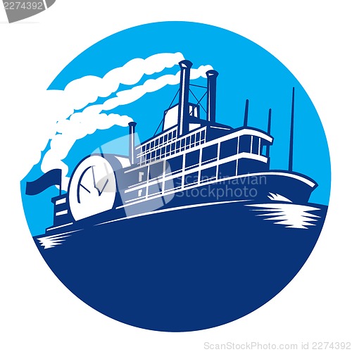 Image of Steamboat Ferry Passenger Ship Retro