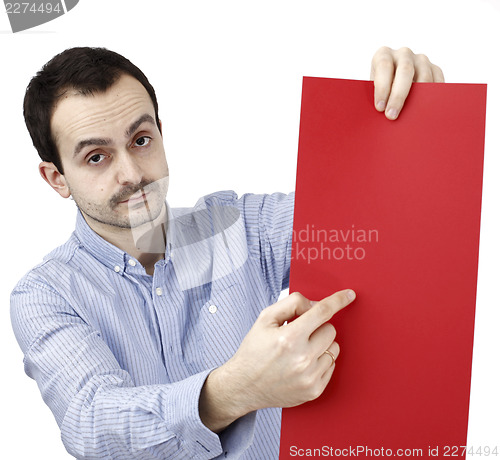 Image of Man holding a paper