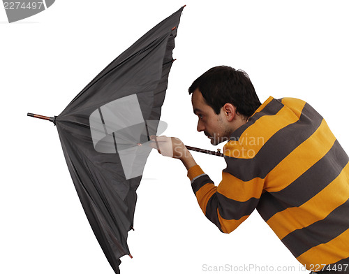 Image of Man with umbrella