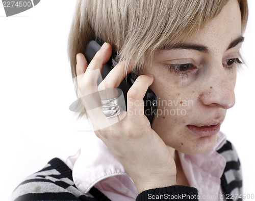 Image of Woman talking on phone