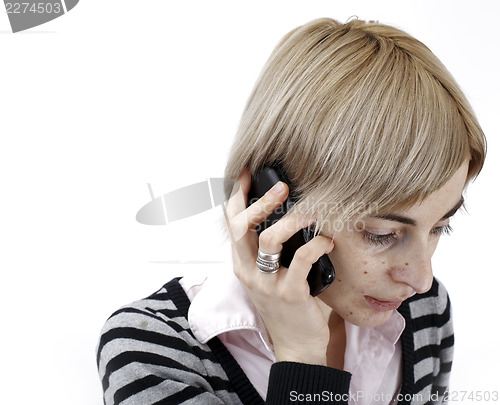 Image of Woman talking on phone