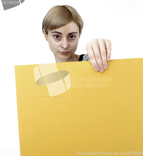 Image of Woman holding a paper