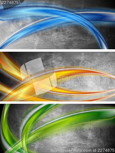 Image of Colourful waves banners