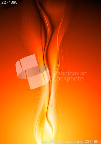 Image of Bright orange vector waves