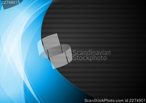 Image of Dark wavy abstract background