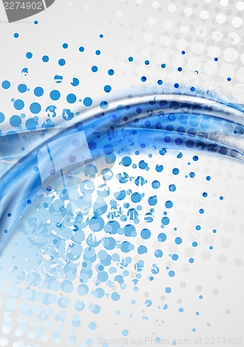 Image of Bright blue grunge waves design
