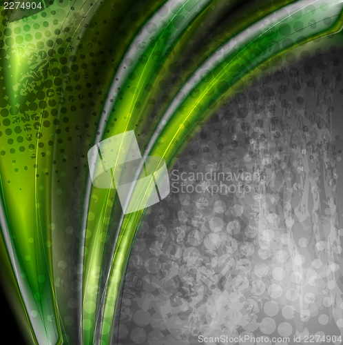 Image of Colourful abstract waves on the grunge backdrop