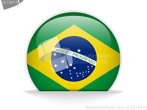 Image of Brazil Flag Glossy Button