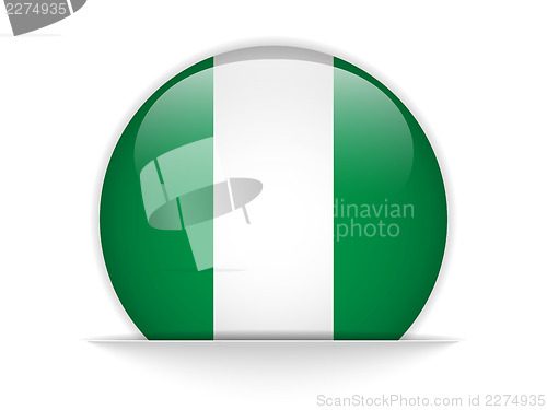 Image of Nigeria Flag Glossy Button