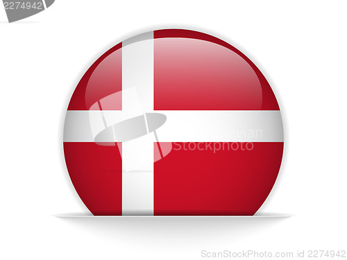 Image of Denmark Flag Glossy Button