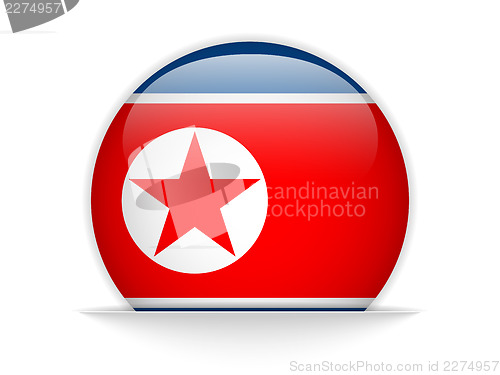 Image of North Korea Flag Glossy Button