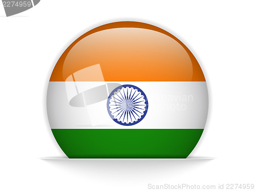 Image of India Flag Glossy Button