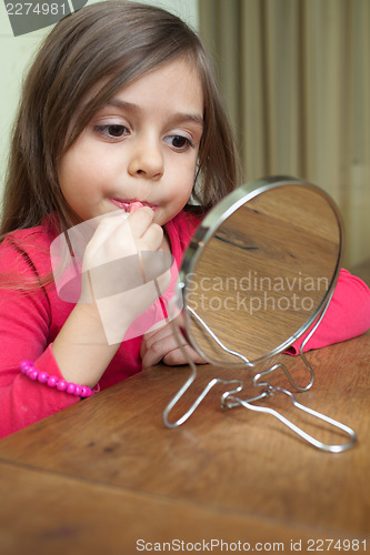 Image of Applying lipstick