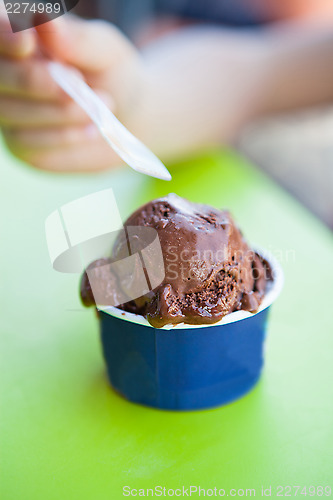 Image of Closeup of chocolate ice cream