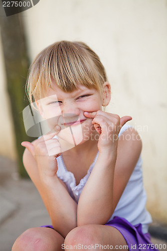 Image of Portrait of smiling young girl