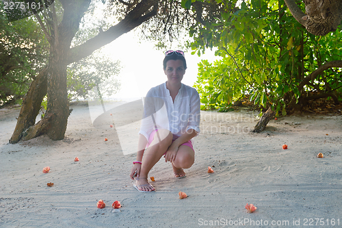 Image of happy woman at summer