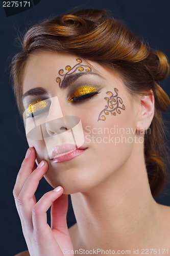 Image of Beautiful Woman with  Luxury Makeup