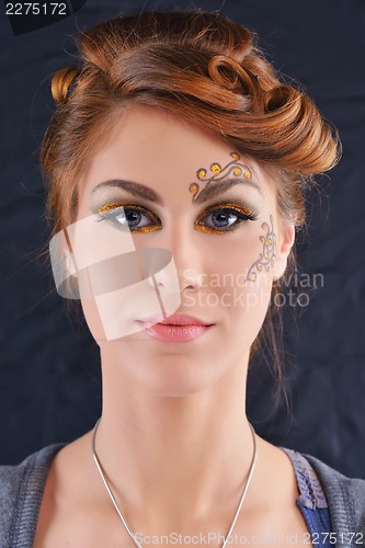 Image of Beautiful Woman with  Luxury Makeup