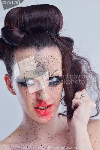 Image of Beautiful Woman with  Luxury Makeup