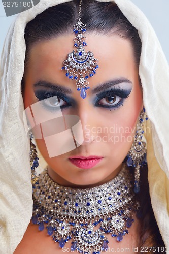 Image of Beautiful Woman with  Luxury Makeup