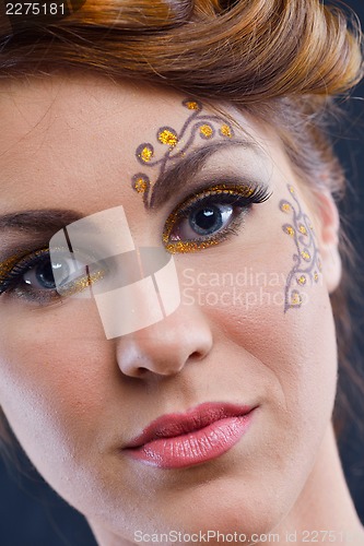 Image of Beautiful Woman with  Luxury Makeup