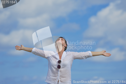 Image of happy woman at summer