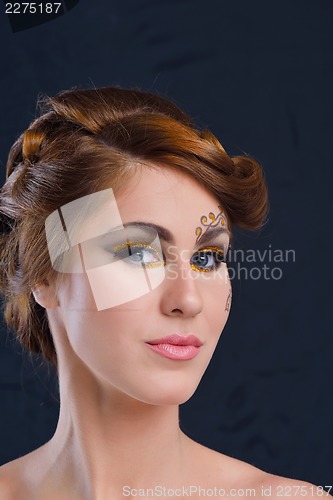 Image of Beautiful Woman with  Luxury Makeup