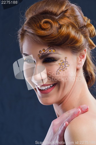 Image of Beautiful Woman with  Luxury Makeup