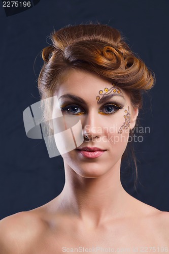 Image of Beautiful Woman with  Luxury Makeup