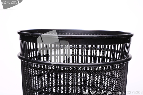 Image of A top plastic trash can close-up