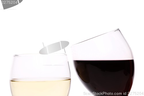 Image of White and red wine glasses