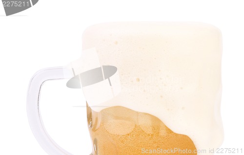Image of Mug of beer with froth close-up