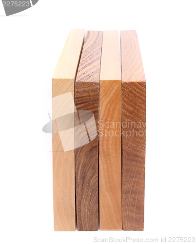 Image of Four vertical boards (elm, acacia, lime, oak)