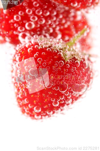 Image of Sparkling wine (champagne) and strawberry
