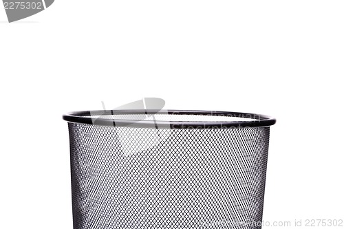 Image of Top metal trash can isolated on white background