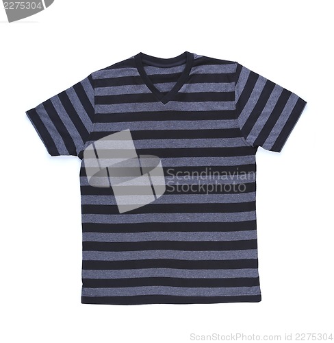 Image of Men's striped T-shirt with clipping path.