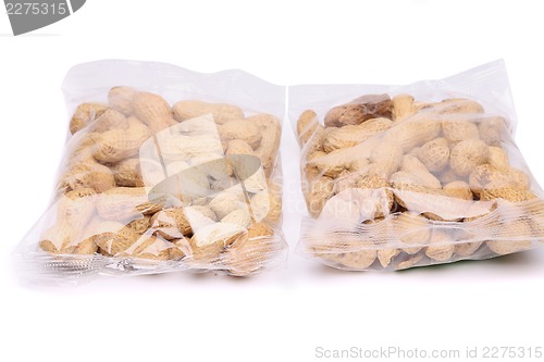 Image of Two large plastic bags of peanuts