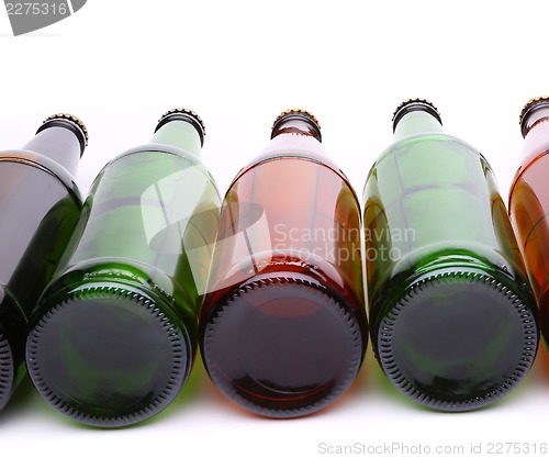 Image of bottles lying in row