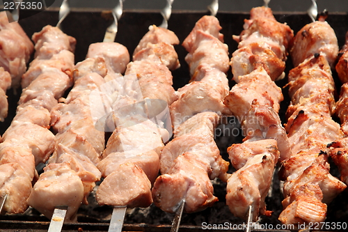 Image of beef skewers cooked on the barbecue