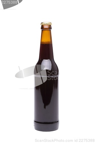 Image of Bottle of beer on white background.