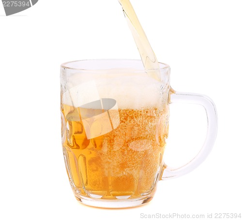 Image of Beer pouring into beer mug