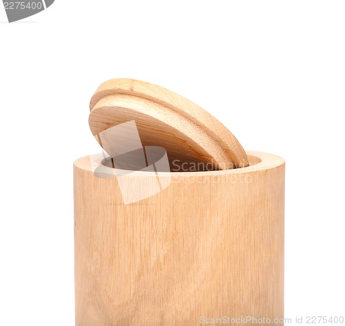 Image of Birch bark container with open top close-up